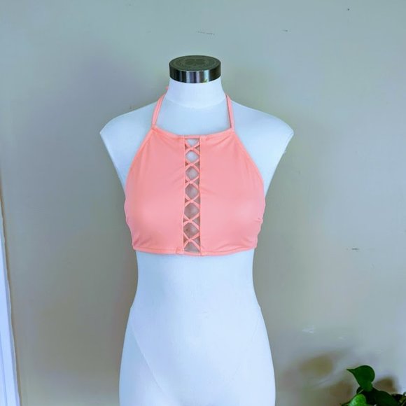 Victoria's Secret PINK Vibrant Orange Swimsuit Bikini Top - Size Small - Picture 1 of 6